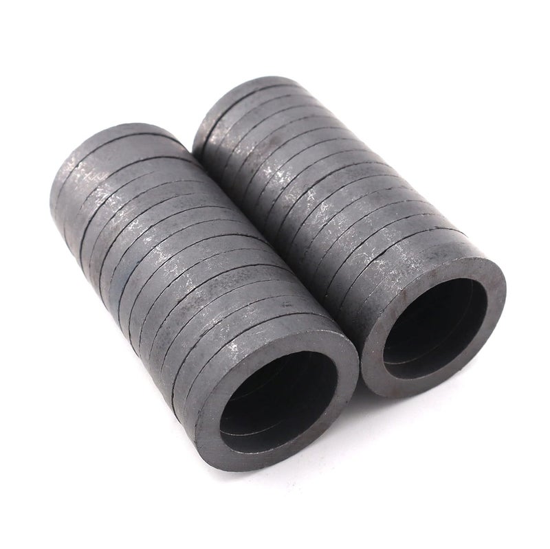 Burnur Ferrite Ring Magnets with Holes - 1.38 Inch (35mm) Round Disc Donut Magnets for Refrigerator Fridge, Science Projects, Crafts, Around The Office (Pack of 30) - Image 1
